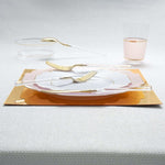 Luxe Party NYC Two Tone Cutlery Neo Classic Clear and Gold Plastic Cutlery Set | 32 Pieces