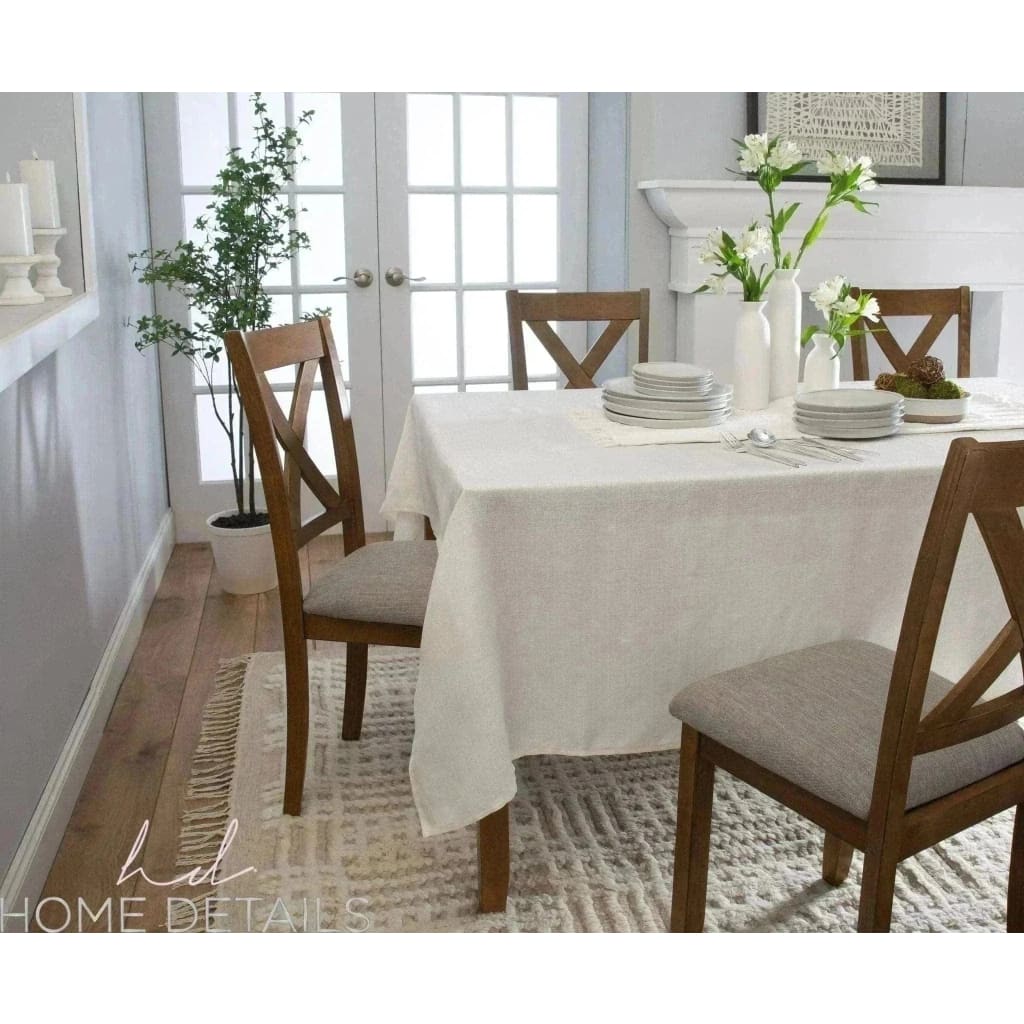 Luxe Party NYC Clear Tablecloths Premium White Waterproof Polyester Tablecloth