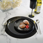 Round Black Walled Plastic Plates | 10 Pack - Plastic Plates