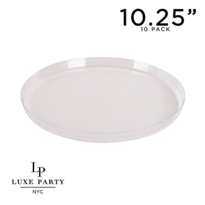 Round Accent Plastic Plates Round Clear Walled Plastic Plates | 10 Pack