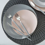 Round Accent Plastic Plates Round Gray • Silver Plastic  Plates | 10 Pack