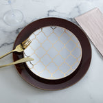 Round Latte • Gold Plastic Plates | 10 Pack - Plastic Plates