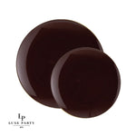 Round Latte • Gold Plastic Plates | 10 Pack - Plastic Plates