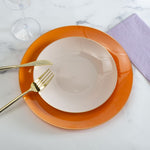 Round Leather • Gold Plastic Plates | 10 Pack - Plastic Plates