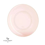 Round Accent Plastic Plates Round Semi Transparent Rose • Gold Plastic Plates | 10 Pack