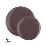 Round Truffle • Gold Plastic Plates | 10 Pack - Plastic Plates