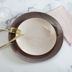 Round Truffle • Gold Plastic Plates | 10 Pack - Plastic Plates