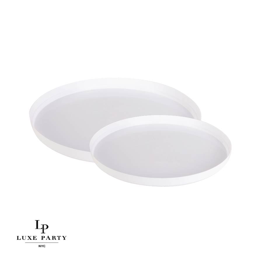 Round White Walled Plastic Plates | 10 Pack - Plastic Plates