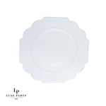 Scallop Design Plastic Plates Scalloped Clear • Silver Plastic Plates | 10 Pack