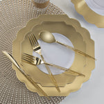 Scalloped Gold Plastic Plates | 10 Pack - Luxe Party NYC