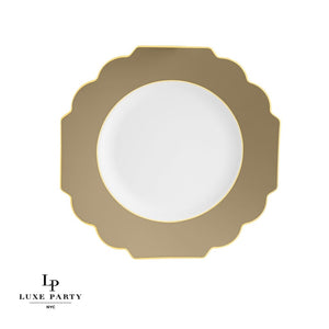 Scallop Design Plastic Plates Scalloped Gold Plastic Plates | 10 Pack