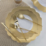 Scallop Design Plastic Plates Scalloped Gold Plastic Plates | 10 Pack
