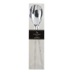 Luxe Party NYC Two Tone Serving 1 Spoon 1 Fork Silver Glitter Plastic Serving Fork • Spoon Set