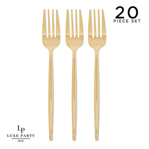 Chic Chic Forks Solid Round Gold Forks | 20 Pieces