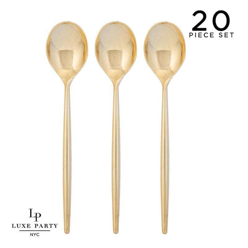 Chic Chic Spoons Solid Round Gold Spoons | 20 Pieces