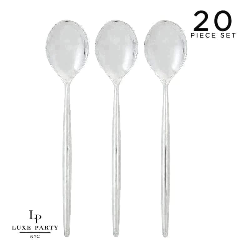 Chic Chic Spoons Solid Round Silver Spoons | 20 Pieces