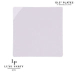 Square Accent Plastic Plates 10.5" Dinner Plates / 10 Plastic Plates Lavender Square Plastic Plates | 10 Pack