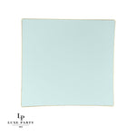 Square Accent Pattern Plastic Plates Square Mint • Gold Pattern Plastic Plates | 10 Plates