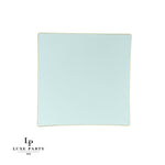 Square Accent Pattern Plastic Plates Square Mint • Gold Pattern Plastic Plates | 10 Plates
