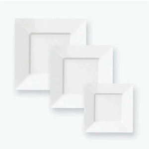 Solid Square Plastic Plates Square White Plastic Dinner Plates | 10 Plates