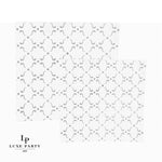 Square Accent Pattern Plastic Plates Square White • Silver Pattern Plastic Plates | 10 Plates