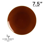 Round Accent Plastic Plates 7.25" Appetizer Plates Round Transparent Mocha • Gold Plastic Plates | 10 Pack