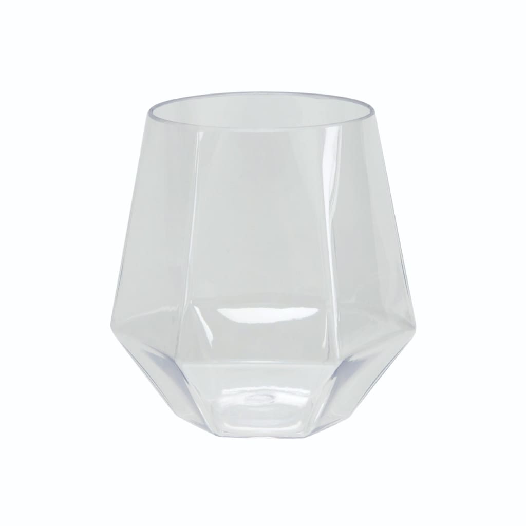 Luxe Party NYC Wine Cups Upscale HEX Clear 12 Oz. Plastic Wine Goblets | 6 Cups