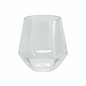 Luxe Party NYC Wine Cups Upscale HEX Clear 12 Oz. Plastic Wine Goblets | 6 Cups