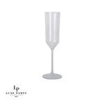 Upscale Round Clear Plastic Flute Cups | 4 Cups - Wine Cups