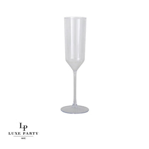 Upscale Round Clear Plastic Flute Cups | 4 Cups - Wine Cups