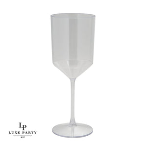 Luxe Party NYC Wine Cups Upscale Round Clear Plastic Wine Cups | 4 Cups