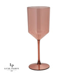 Luxe Party NYC Wine Cups Upscale Round Rose Plastic Wine Cups | 4 Cups