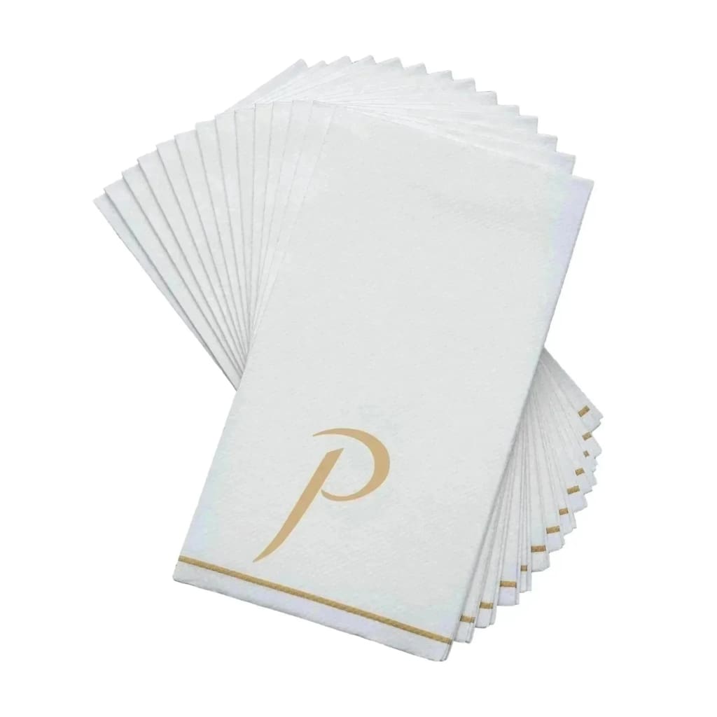 Luxe Party NYC Napkins White and Gold Hebrew Paper Napkins  - COFF
