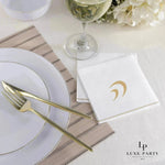 Luxe Party NYC Napkins 16 Cocktail Napkins - 5" x 5" White and Gold Hebrew HEY Paper Cocktail Napkins | 16 Napkins