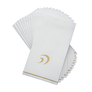 Luxe Party NYC Napkins 14 Napkins / White and Gold 14 PK White and Gold Hebrew Guest Paper Napkins - HEY