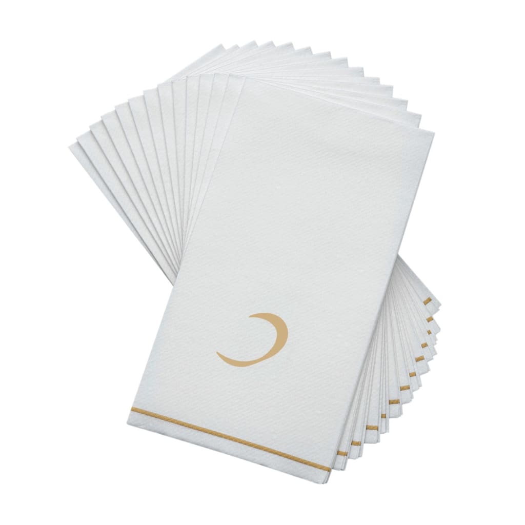 Luxe Party NYC Napkins 14 Napkins / White and Gold 14 PK White and Gold Hebrew Guest Paper Napkins  - COFF