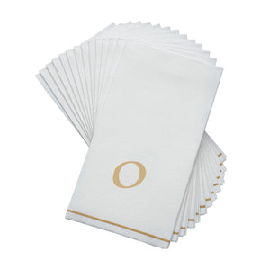 Luxe Party NYC Napkins 14 Napkins / White and Gold 14 PK White and Gold Hebrew Guest Paper Napkins  - SAMACH