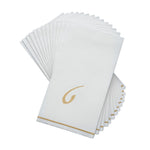 Luxe Party NYC Napkins 14 Napkins / White and Gold 14 PK White and Gold Hebrew Guest Paper Napkins  - TET