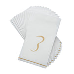 Luxe Party NYC Napkins 14 Napkins / White and Gold 14 PK White and Gold Hebrew Guest Paper Napkins  - TZADI