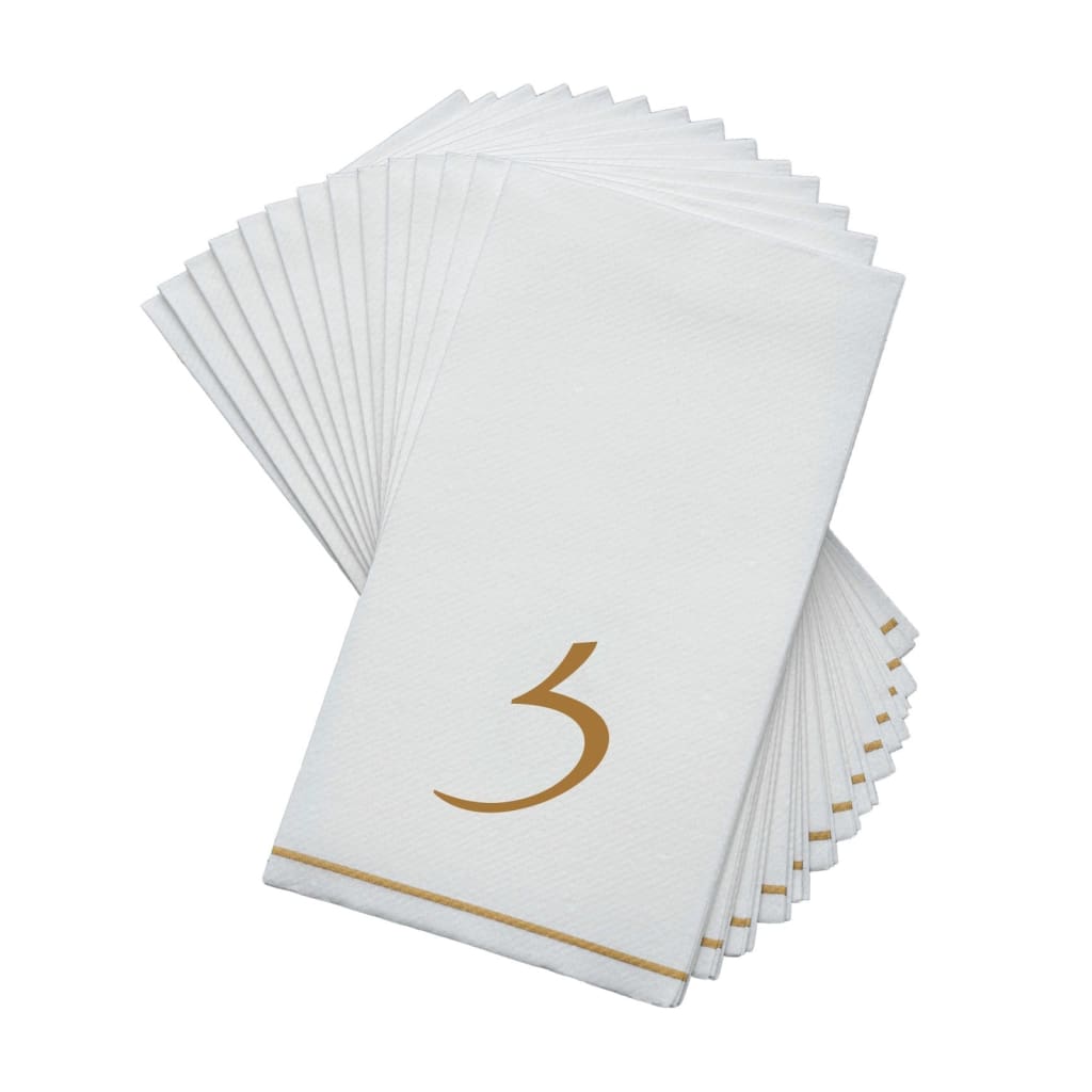 Luxe Party NYC Napkins 14 Napkins / White and Gold 14 PK White and Gold Hebrew Guest Paper Napkins  - ZAYIN