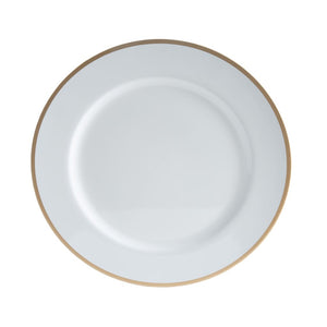 White and Gold Plastic Charger Plate | 1 Charger - Chargers