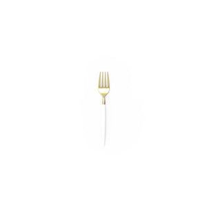 Luxe Party NYC Two Tone Mini 20 Mini Forks White and Gold Plastic Mini Forks | 20 Forks