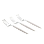 Luxe Party NYC Two Tone Mini 20 Mini Forks White and Silver Plastic Mini Forks | 20 Forks