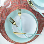 Round Accent Plastic Plates Round White • Gold Plastic  Plates | 10 Pack