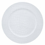 Luxe Party NYC Chargers White Snake Skin Look Round Plastic Charger Plate | 1 Charger