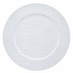 Luxe Party NYC Chargers White Snake Skin Look Round Plastic Charger Plate | 1 Charger