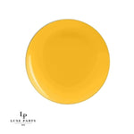 Round Accent Plastic Plates Yellow • Gold Round Plastic Plates | 10 Pack