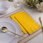 Luxe Party NYC Napkins 16 Dinner Napkins - 4.25" x 7.75" Yellow with Gold Stripe Paper Napkins - 3 available sizes